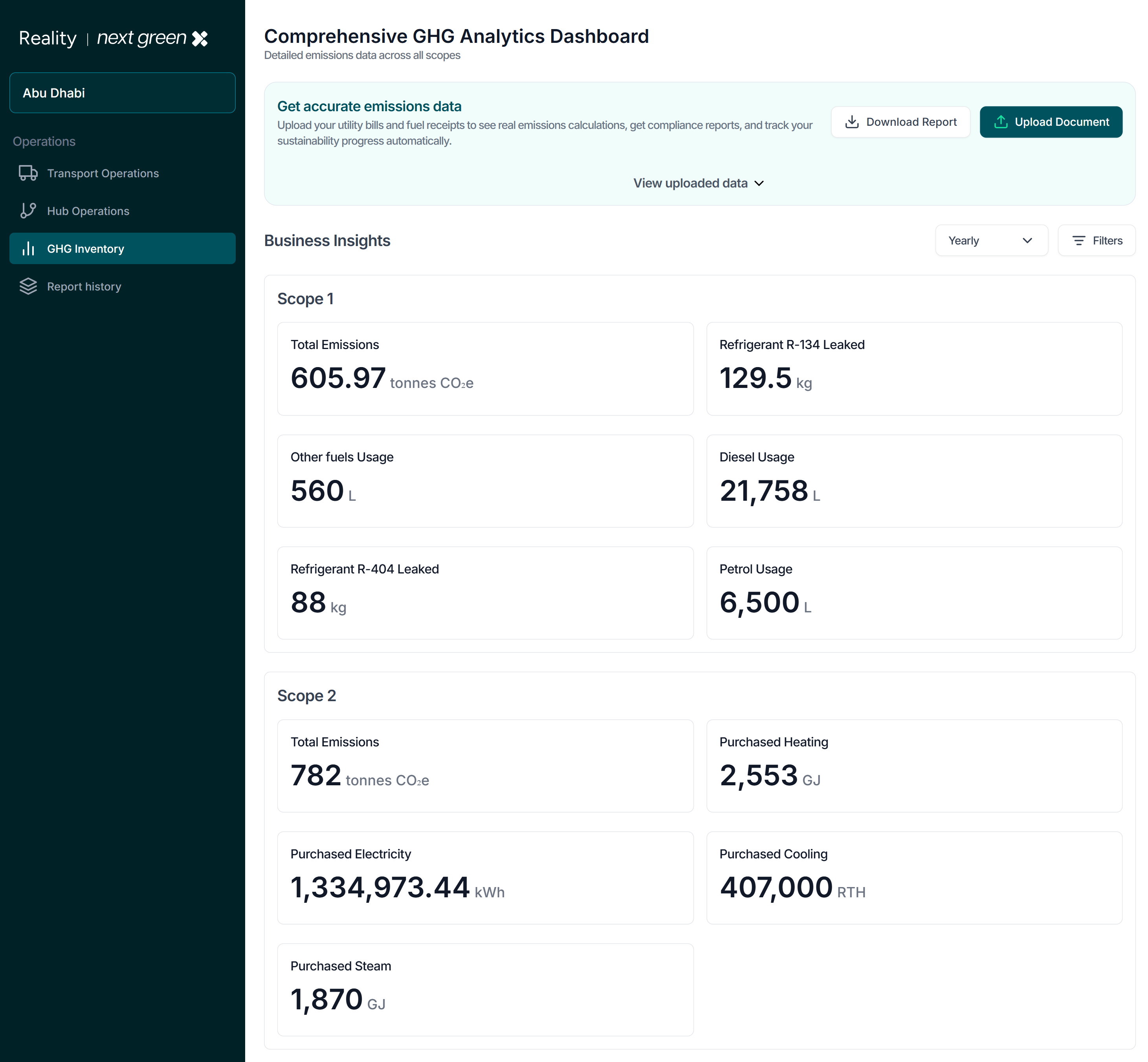 GHG Accounting Dashboard